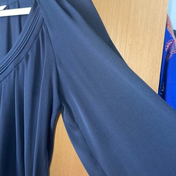 Diane Von Furstenburg Womens Top Size 4 Black V Neck Long Sleeve Casual - Picture 13 of 16